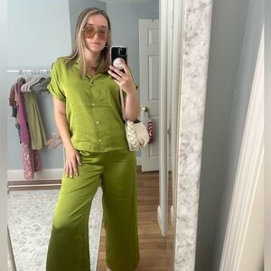 Rachel Zoe Green Button-Up Top